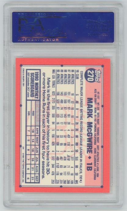 1991 Topps Tiffany Mark McGwire #270 - PSA 10