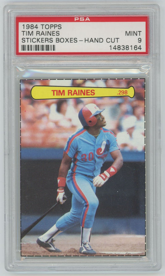 1984 Topps Tim Raines Stickers Boxes - Hand Cut PSA 9