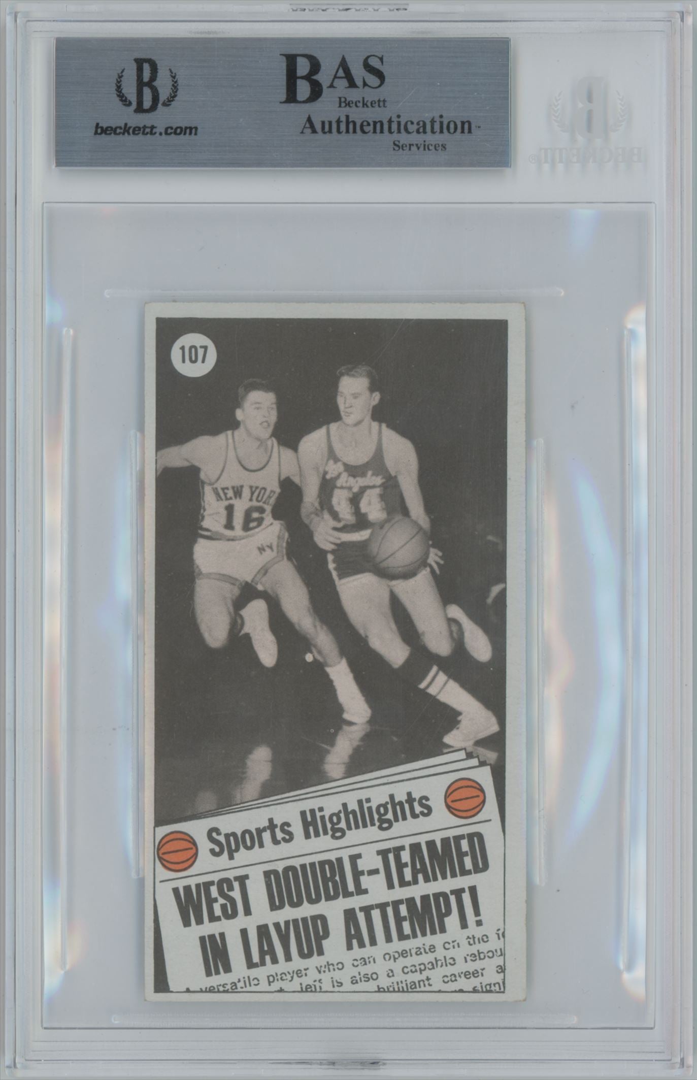 1970-71 Topps #107 Jerry West "HOF 1980-2010" Auto Beckett Authentic (9694)