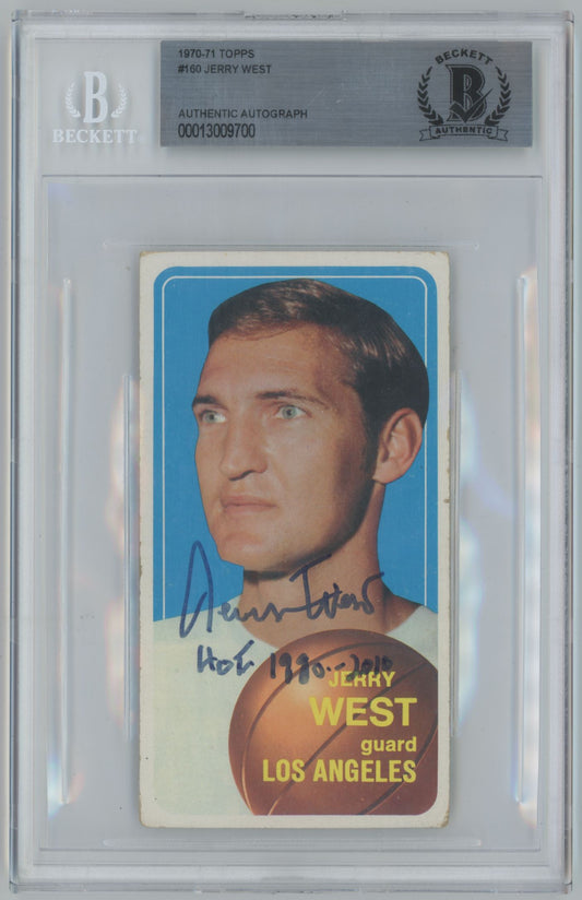 1970-71 Topps Jerry West "HOF 1980-2010" Auto #160 Beckett Authentic
