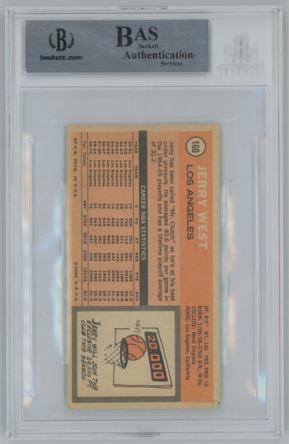 1970-71 Topps Jerry West "HOF 1980-2010" Auto #160 Beckett Authentic