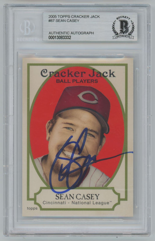 2005 Topps Cracker Jack Sean Casey #87 Auto - Beckett Authentic