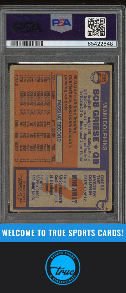 1976 Topps #255 Bob Griese Auto PSA Authentic