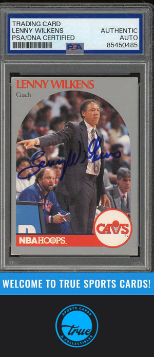 1990-91 Hoops #309 Lenny Wilkens Auto PSA Authentic