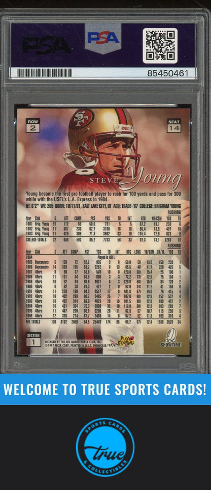 1997 Flair Showcase #14 Steve Young Row 2 Auto - PSA Authentic