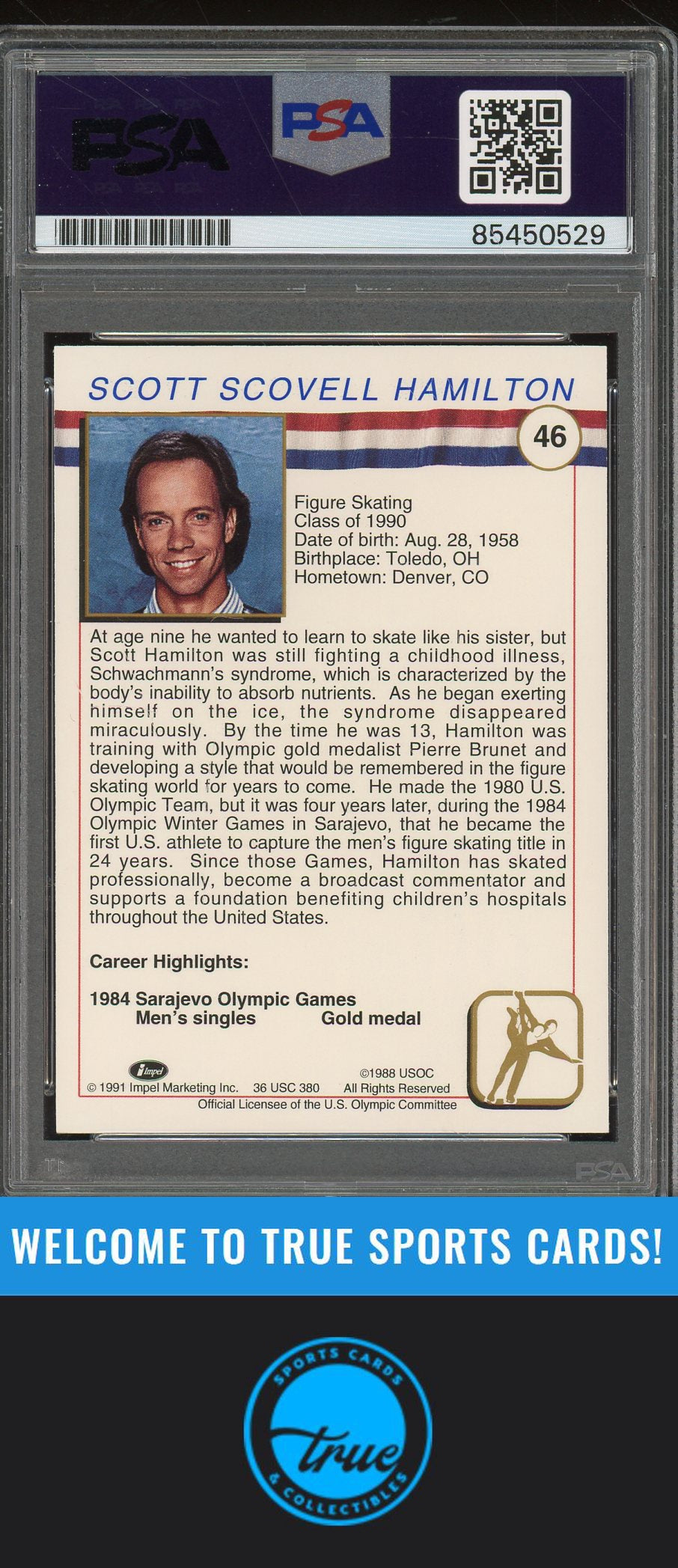 1991 Impel U.S. Olympic Hall of Fame Scott Hamilton Auto PSA Authentic (0529)