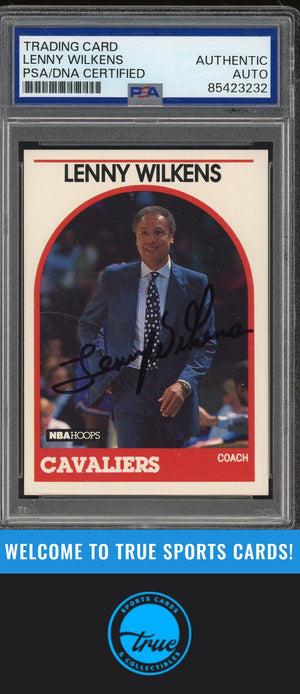1989-90 Hoops #216 Lenny Wilkens Auto PSA Authentic