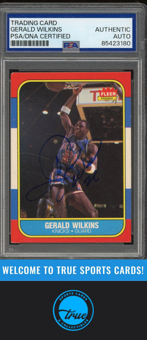 1986-87 Fleer #122 Gerald Wilkins Rookie Auto - PSA Authentic (3180)