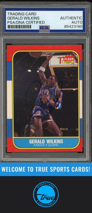 1986-87 Fleer #122 Gerald Wilkins Rookie Auto - PSA Authentic (3190)