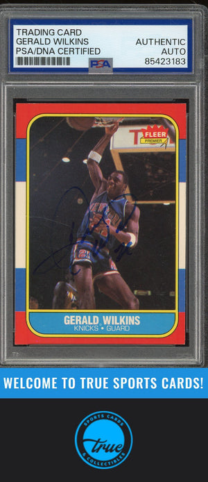 1986-87 Fleer #122 Gerald Wilkins Rookie Auto - PSA Authentic (3183)
