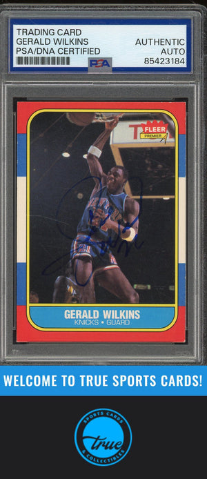 1986-87 Fleer #122 Gerald Wilkins Rookie Auto - PSA Authentic (3184)