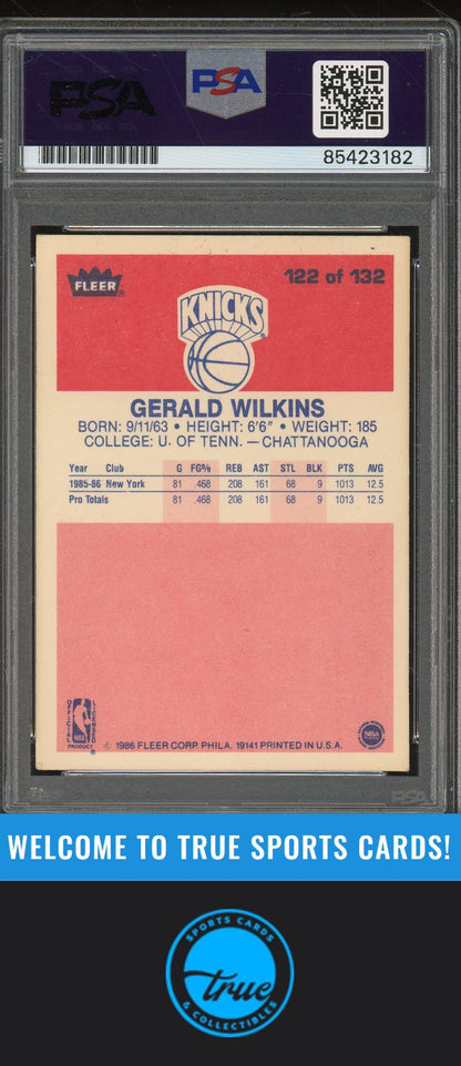 1986-87 Fleer #122 Gerald Wilkins Rookie Auto - PSA Authentic (#3182)