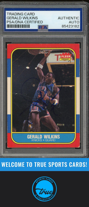 1986-87 Fleer #122 Gerald Wilkins Rookie Auto - PSA Authentic (#3182)