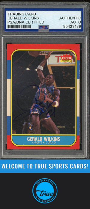 1986-87 Fleer #122 Gerald Wilkins Rookie Auto - PSA Authentic (3189)