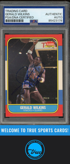 1986-87 Fleer #122 Gerald Wilkins Rookie Auto - PSA Authentic (3178)