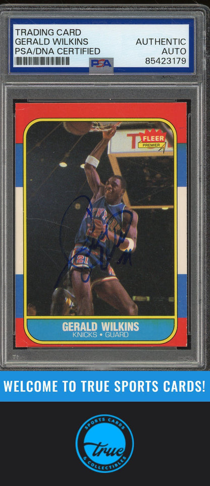1986-87 Fleer #122 Gerald Wilkins Rookie Auto - PSA Authentic (3179)