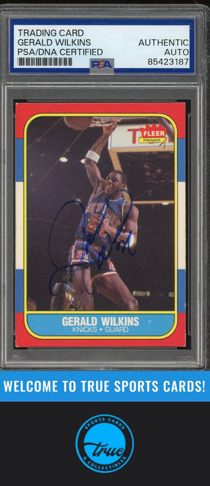 1986-87 Fleer #122 Gerald Wilkins Rookie Auto - PSA Authentic (3187)
