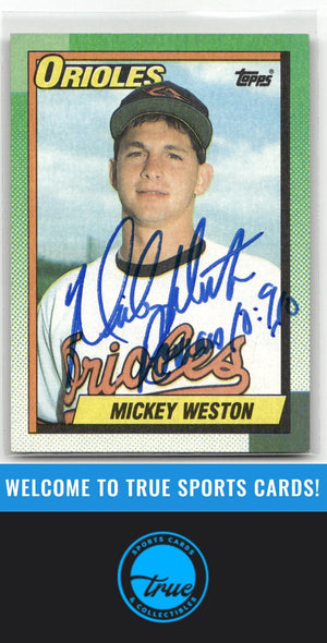 1990 Topps #377 Mickey Weston Auto