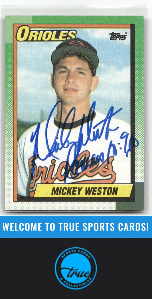 1990 Topps #377 Mickey Weston Auto