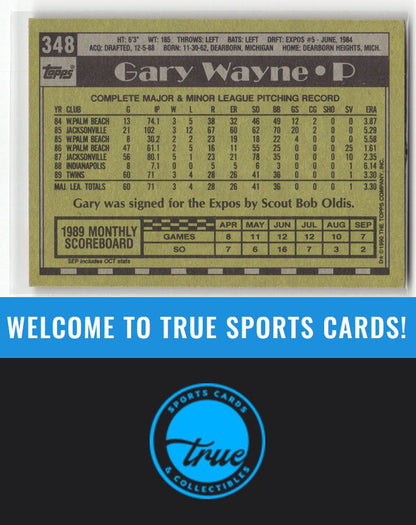 1990 Topps #348 Gary Wayne Auto