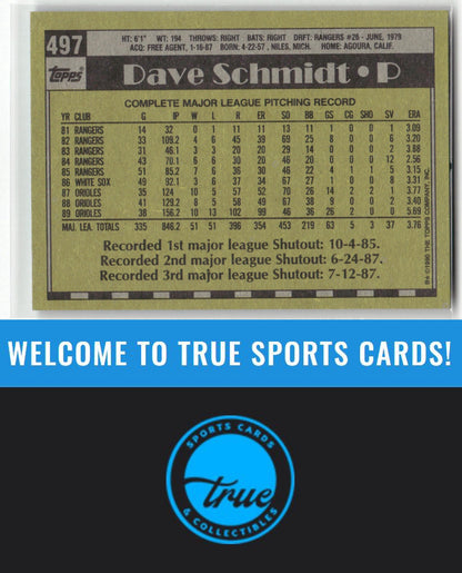 1990 Topps #497 Dave Schmidt Auto
