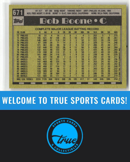 1990 Topps #671 Bob Boone Auto