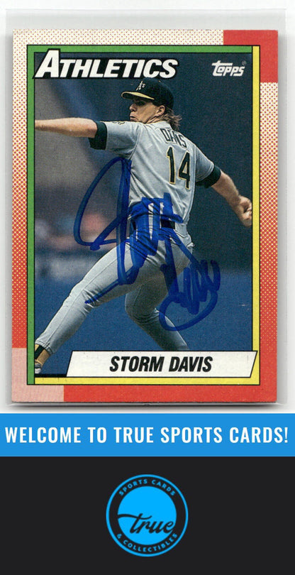 1990 Topps #606 Storm Davis Auto