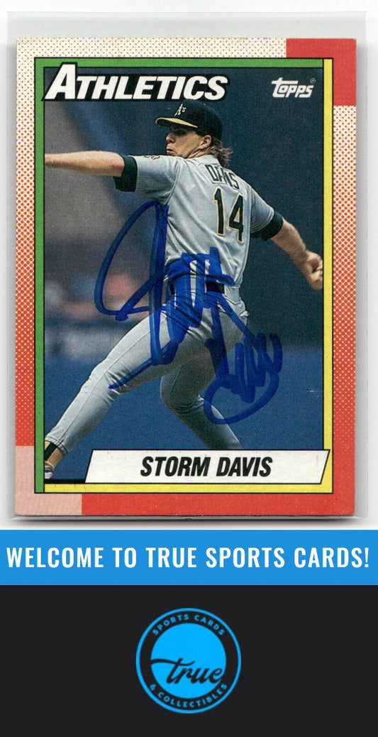 1990 Topps #606 Storm Davis Auto