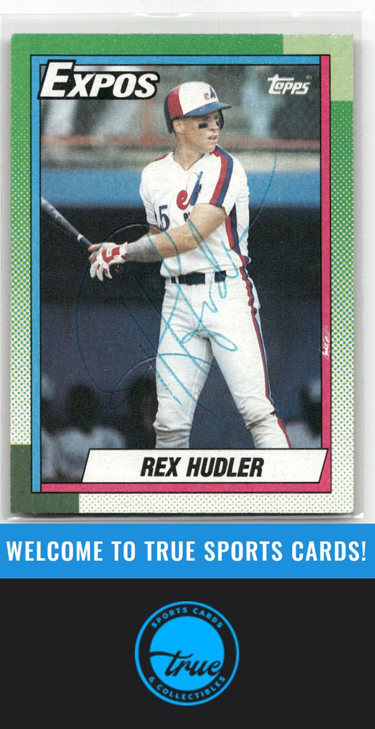 1990 Topps #647 Rex Hudler Auto