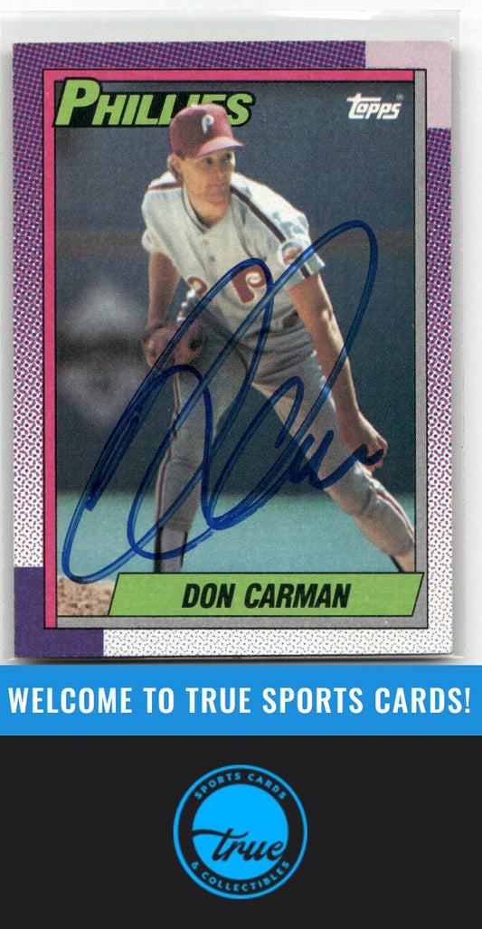 1990 Topps #731 Don Carman Auto