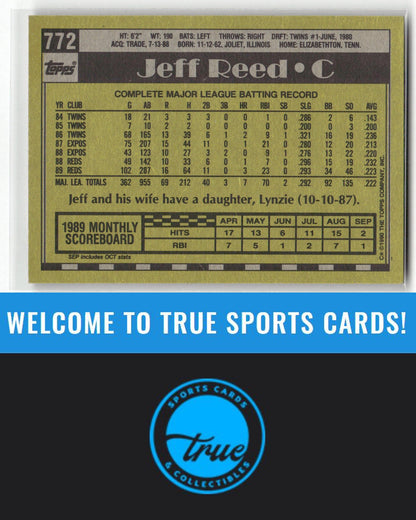 1990 Topps #772 Jeff Reed Auto