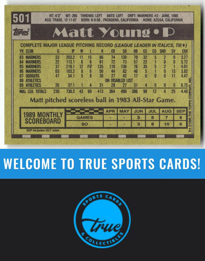 1990 Topps #501 Matt Young Auto