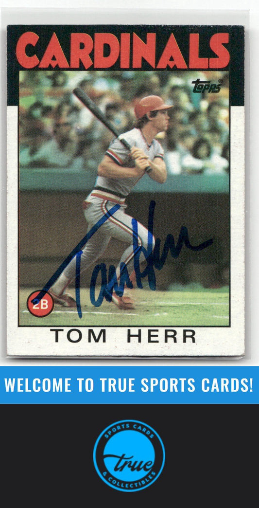 1986 Topps #550 Tom Herr Auto