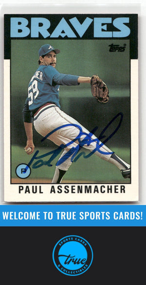 1986 Topps Traded #4T Paul Assenmacher Auto