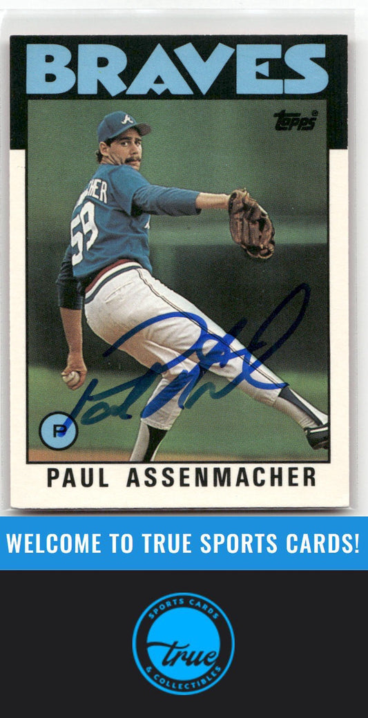 1986 Topps Traded #4T Paul Assenmacher Auto