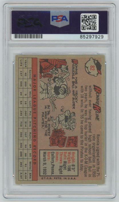 1958 Topps Ron Kline #82 Auto - PSA/DNA Authentic