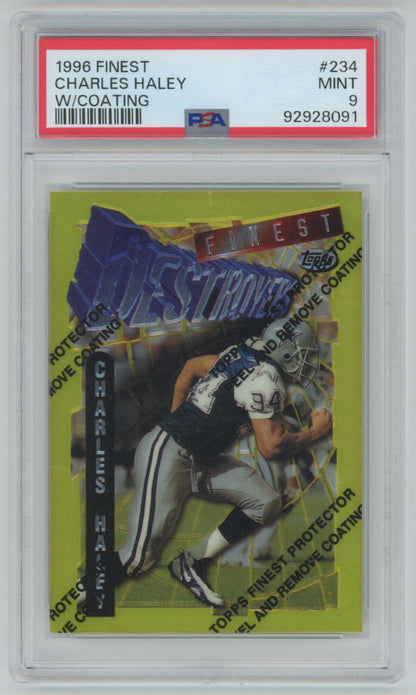 1996 Topps Finest Charles Haley w/Coating #234 - PSA 9