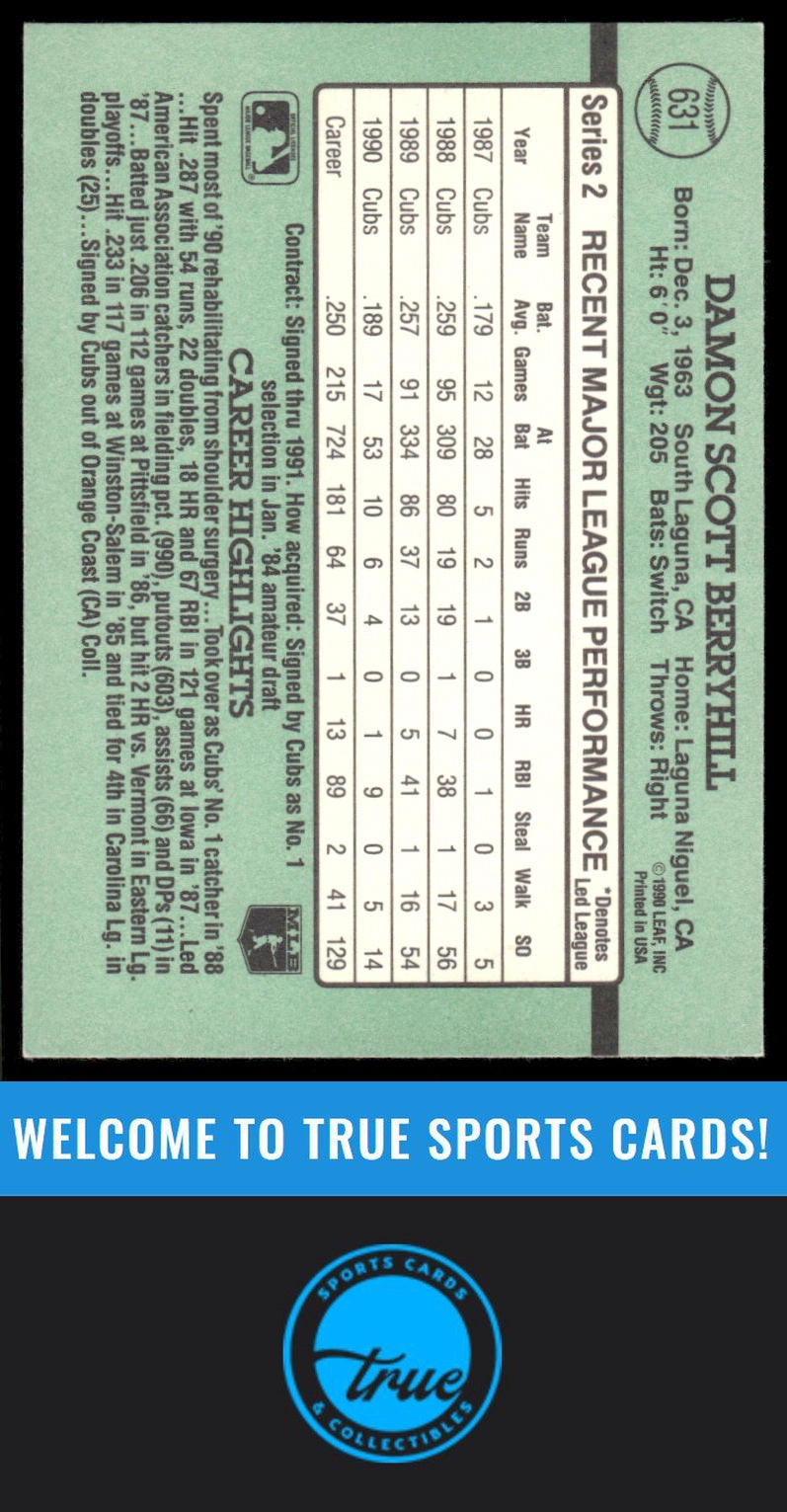 1991 Donruss #631 Damon Berryhill AUTOGRAPH