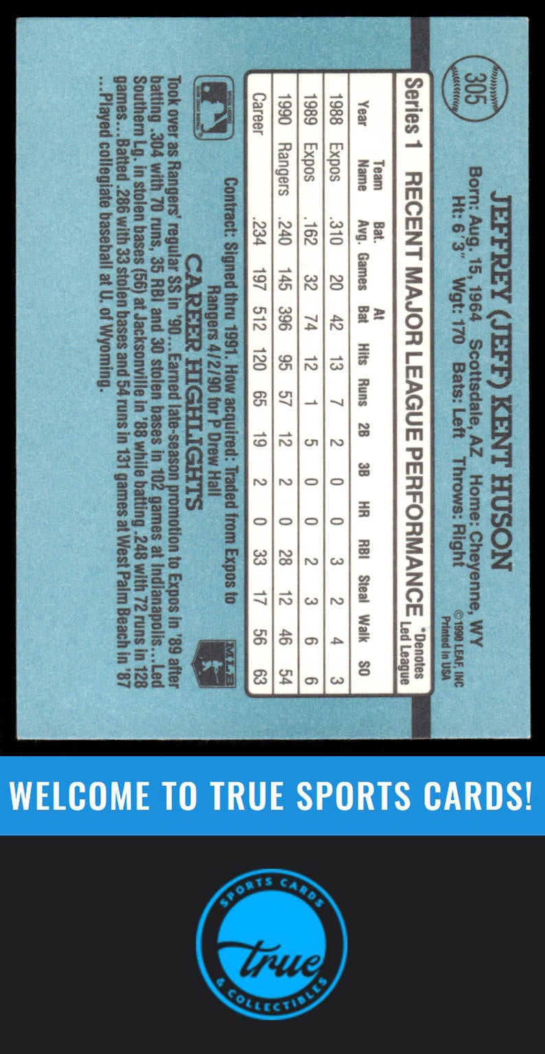 1991 Donruss #305 Jeff Huson AUTOGRAPH