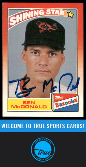 1990 Topps Bazooka Shining Stars #10 Ben McDonald AUTOGRAPH