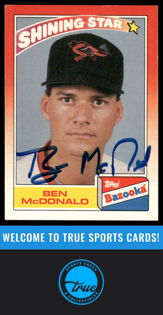 1990 Topps Bazooka Shining Stars #10 Ben McDonald AUTOGRAPH