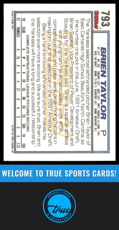 1992 Topps #793 Brien Taylor Gold AUTO