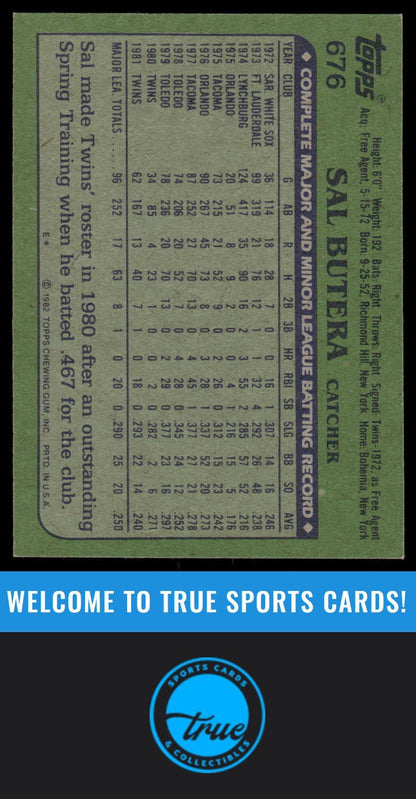 1982 Topps #676 Sal Butera AUTO