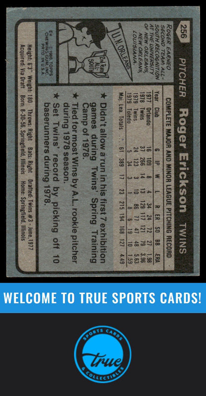 1980 Topps #256 Roger Erickson AUTO