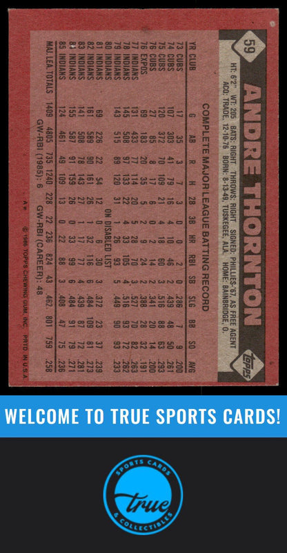 1986 Topps #59 Andre Thornton AUTO