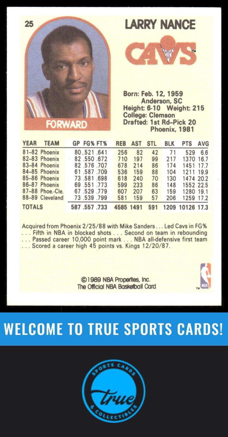 1989-90 Hoops #25 Larry Nance AUTO