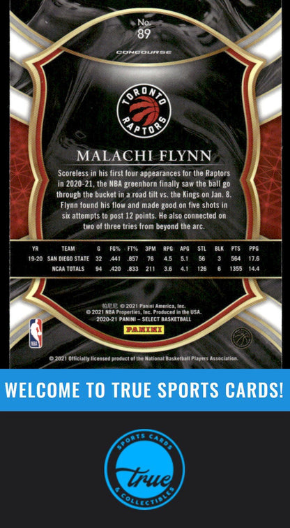 2020-21 Panini Select #89 Malachi Flynn AUTO