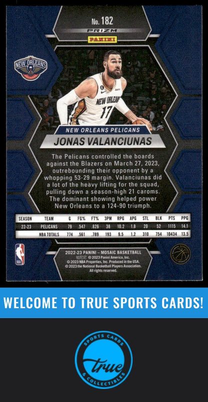 2022-23 Panini Mosaic #182 Jonas Valanciunas Reactive Yellow REACTIVE AUTO