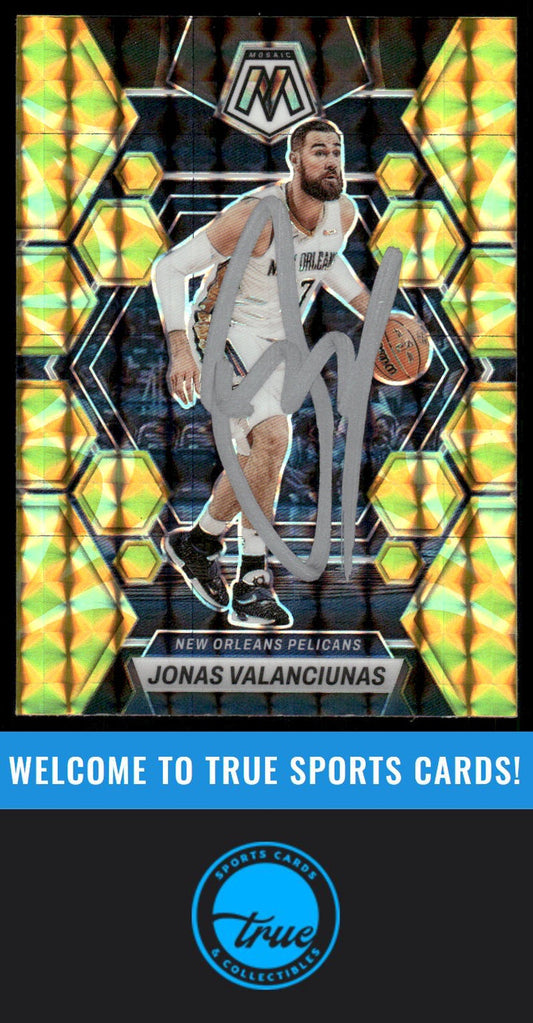 2022-23 Panini Mosaic #182 Jonas Valanciunas Reactive Yellow REACTIVE AUTO