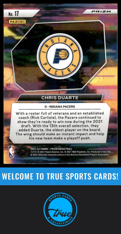 2021-22 Panini Prizm #17 Chris Duarte Instant Impact Prizms Silver AUTO